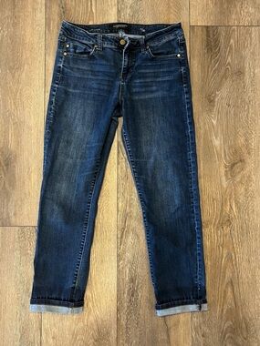 Liverpool Jeans Vintage Super Dark wash Slim Boyfriend Jeans Cuffed Hem Straight